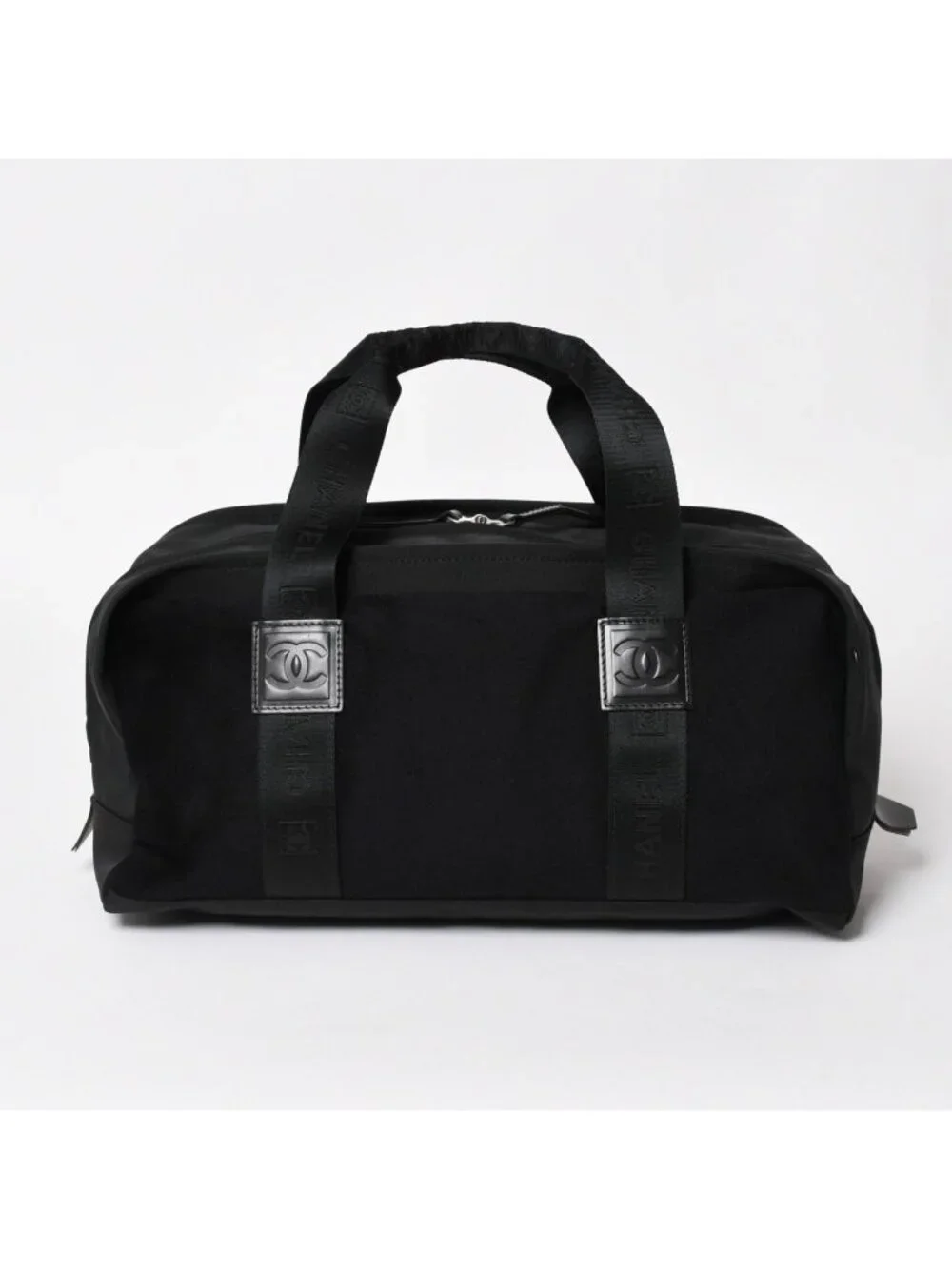 Chanel Sports Line Handbag CC Logo Wool Nylon Navy Black